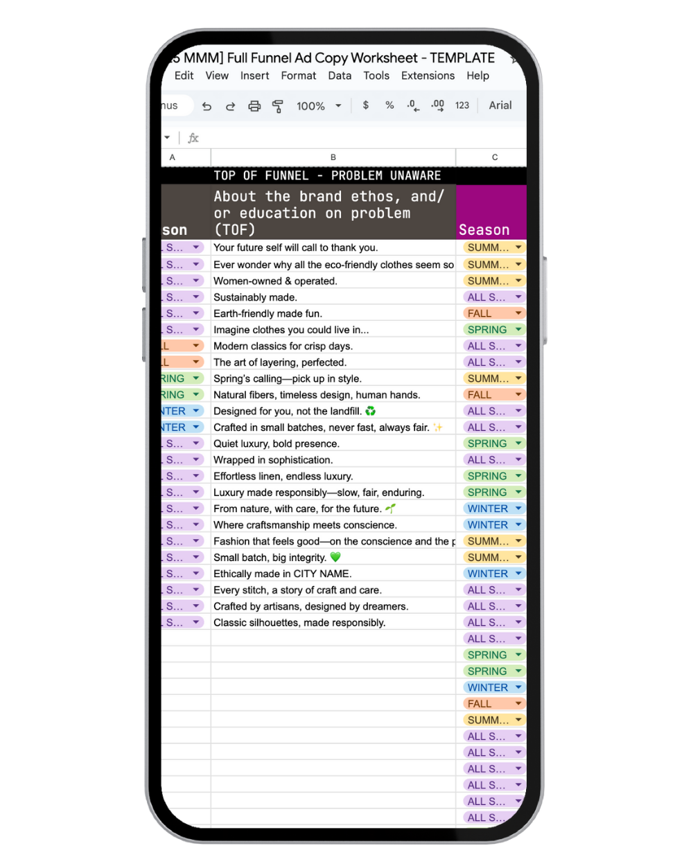 The Fashion Brand Owner's Ad Copy Worksheet