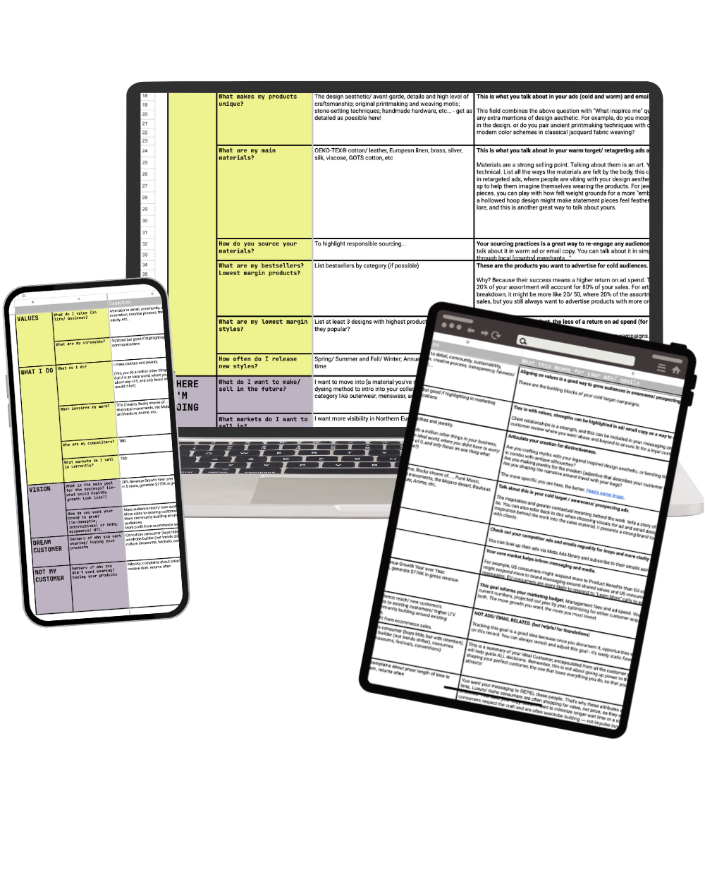 My Fashion Brand, Products & Buyers Worksheet