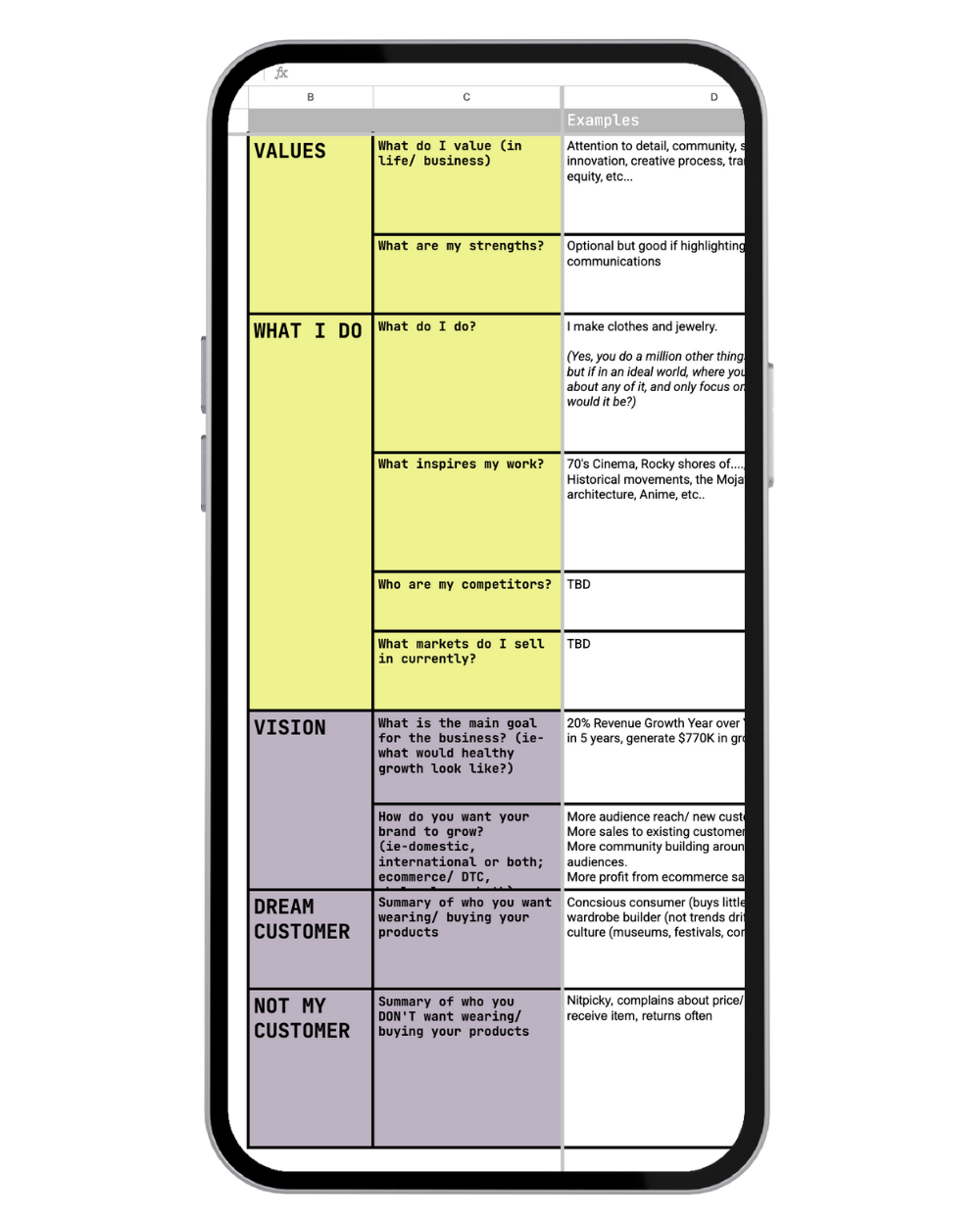 My Fashion Brand, Products & Buyers Worksheet